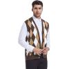 imageBeotyshow Mens Argyle Sweater Vests V Neck Sleeveless Cardigan Vest KnitwearBrown