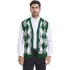 imageBeotyshow Mens Argyle Sweater Vests V Neck Sleeveless Cardigan Vest KnitwearGreen