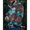 imageBeotyshow Mens Aztec Fleece Jackets Fuzzy Sherpa Pullover Sweatshirts Winter Coats Western Vintage Sweaters with PocketGreen