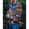 imageBeotyshow Mens Aztec Fleece Jackets Fuzzy Sherpa Pullover Sweatshirts Winter Coats Western Vintage Sweaters with PocketNavy