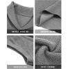 imageBeotyshow Mens Shawl Collar Pullover Sweater Vests V Neck Sleeveless Knitted SweatersGrey