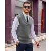 imageBeotyshow Mens Shawl Collar Pullover Sweater Vests V Neck Sleeveless Knitted SweatersGrey