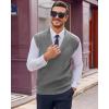 imageBeotyshow Mens Shawl Collar Pullover Sweater Vests V Neck Sleeveless Knitted SweatersGrey