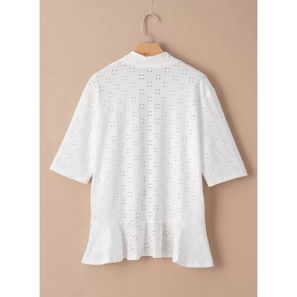 Sidefeel Lightweight Summer Cardigan for Women Spring Netted Knit Ruffle Half Sleeve Kimono Cover Ups