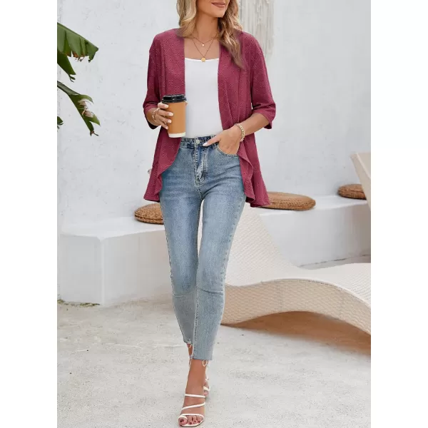 Sidefeel Lightweight Summer Cardigan for Women Spring Netted Knit Ruffle Half Sleeve Kimono Cover Ups