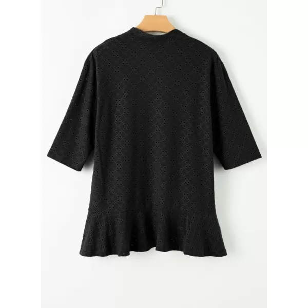 Sidefeel Lightweight Summer Cardigan for Women Spring Netted Knit Ruffle Half Sleeve Kimono Cover Ups