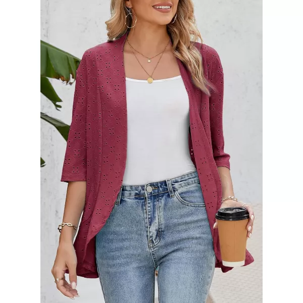 Sidefeel Lightweight Summer Cardigan for Women Spring Netted Knit Ruffle Half Sleeve Kimono Cover Ups