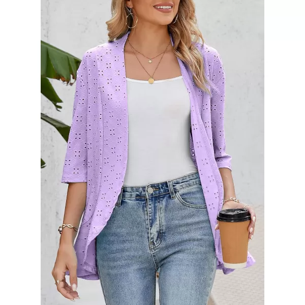 Sidefeel Lightweight Summer Cardigan for Women Spring Netted Knit Ruffle Half Sleeve Kimono Cover Ups