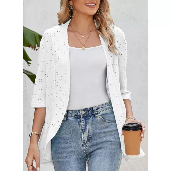 Sidefeel Lightweight Summer Cardigan for Women Spring Netted Knit Ruffle Half Sleeve Kimono Cover Ups