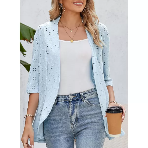 Sidefeel Lightweight Summer Cardigan for Women Spring Netted Knit Ruffle Half Sleeve Kimono Cover Ups