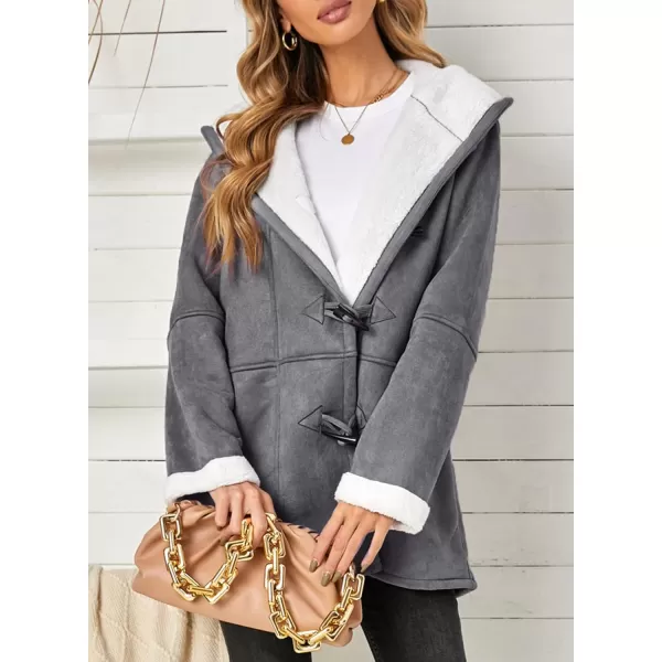 Sidefeel Women Denim Faux Fur Long Sleeve Lapel Collar Oversized Coat Outwear