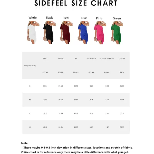 Sidefeel Women One Shoulder Twist Ruffle Hem Sexy Fitted Short Cocktail Bodycon Mini Dress