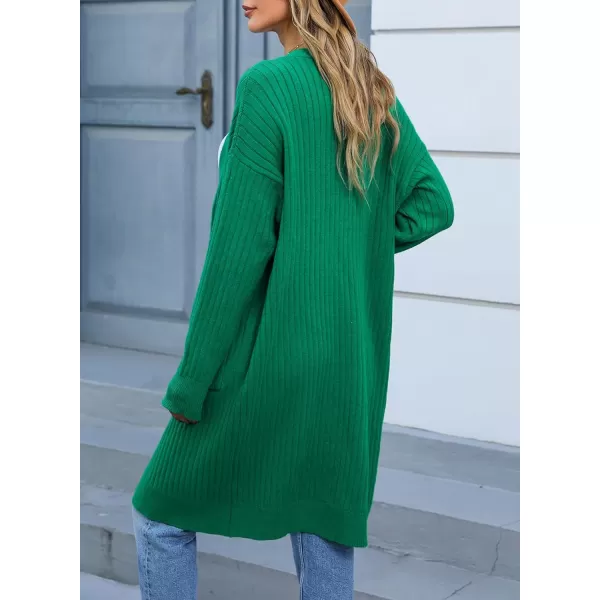 Sidefeel Women Open Front Ribbed Sweater Cardigan Long Sleeve Knit Outwear with Pockets