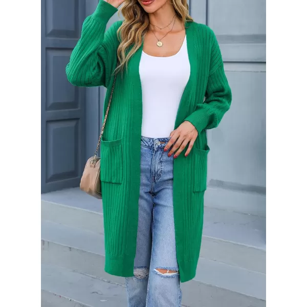 Sidefeel Women Open Front Ribbed Sweater Cardigan Long Sleeve Knit Outwear with Pockets