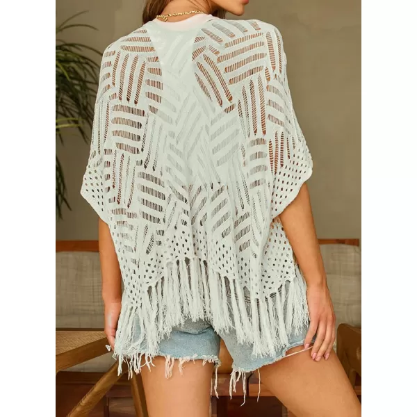 Sidefeel Women's 2024 Cropped Crochet Top Lightweight Summer Cardigan Beach Kimono Cover Ups