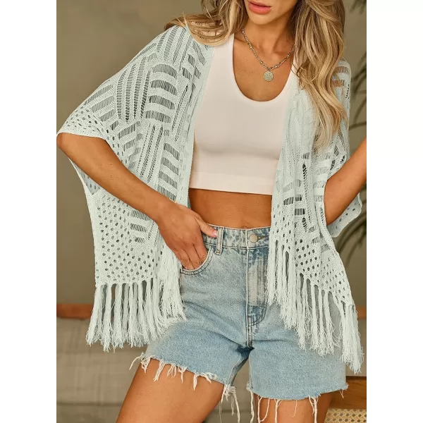 Sidefeel Women's 2024 Cropped Crochet Top Lightweight Summer Cardigan Beach Kimono Cover Ups