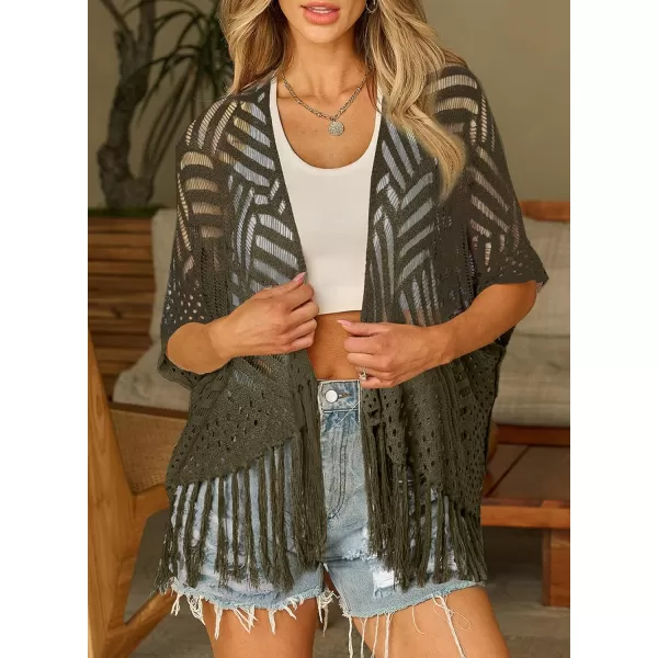 Sidefeel Women's 2024 Cropped Crochet Top Lightweight Summer Cardigan Beach Kimono Cover Ups