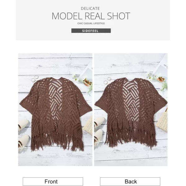 Sidefeel Women's 2024 Cropped Crochet Top Lightweight Summer Cardigan Beach Kimono Cover Ups