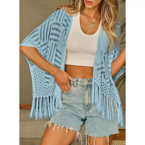 Sidefeel Women's 2024 Cropped Crochet Top Lightweight Summer Cardigan Beach Kimono Cover Ups