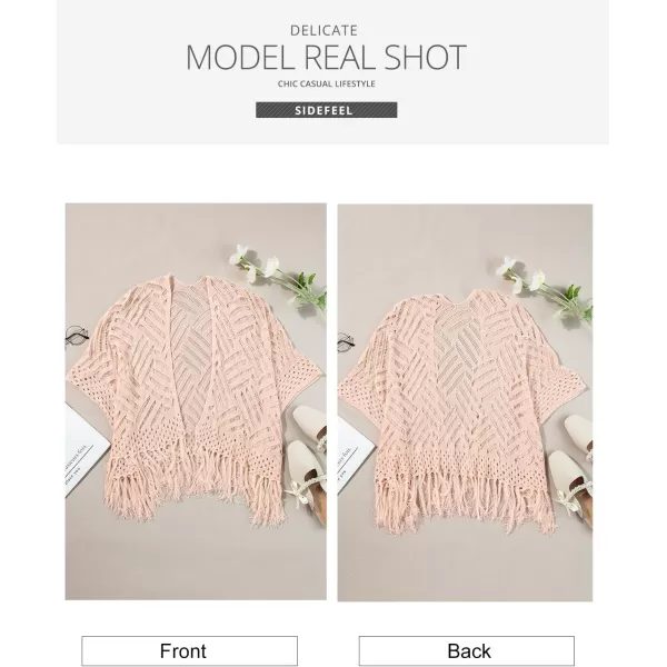 Sidefeel Women's 2024 Cropped Crochet Top Lightweight Summer Cardigan Beach Kimono Cover Ups