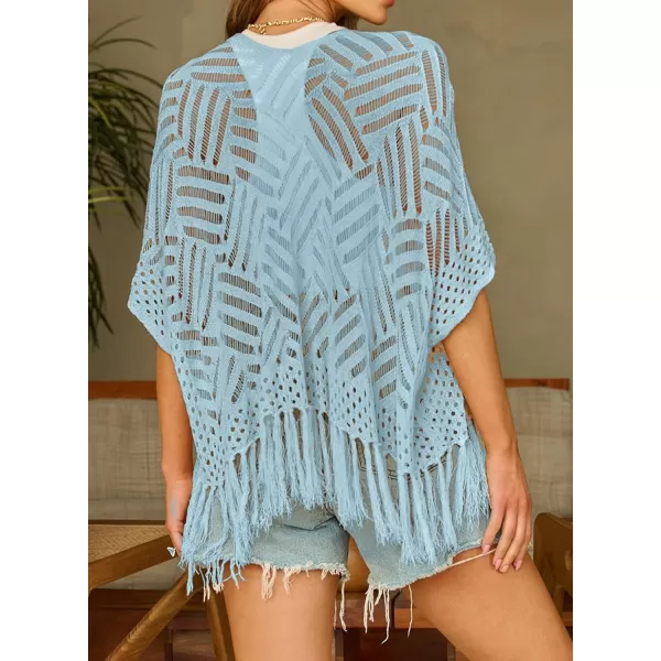 Sidefeel Women's 2024 Cropped Crochet Top Lightweight Summer Cardigan Beach Kimono Cover Ups