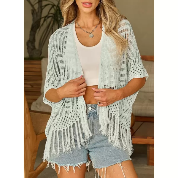 Sidefeel Women's 2024 Cropped Crochet Top Lightweight Summer Cardigan Beach Kimono Cover Ups