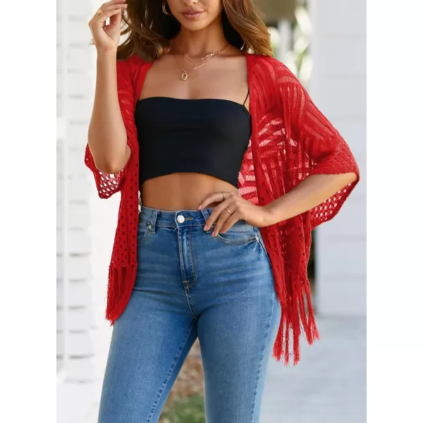 Sidefeel Women's 2024 Cropped Crochet Top Lightweight Summer Cardigan Beach Kimono Cover Ups