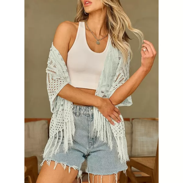 Sidefeel Women's 2024 Cropped Crochet Top Lightweight Summer Cardigan Beach Kimono Cover Ups