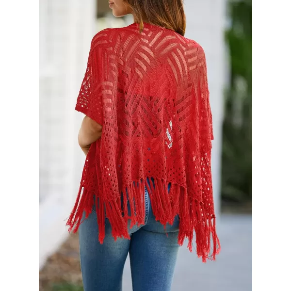 Sidefeel Women's 2024 Cropped Crochet Top Lightweight Summer Cardigan Beach Kimono Cover Ups