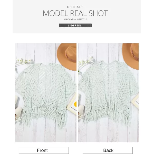 Sidefeel Women's 2024 Cropped Crochet Top Lightweight Summer Cardigan Beach Kimono Cover Ups