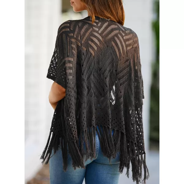 Sidefeel Women's 2024 Cropped Crochet Top Lightweight Summer Cardigan Beach Kimono Cover Ups