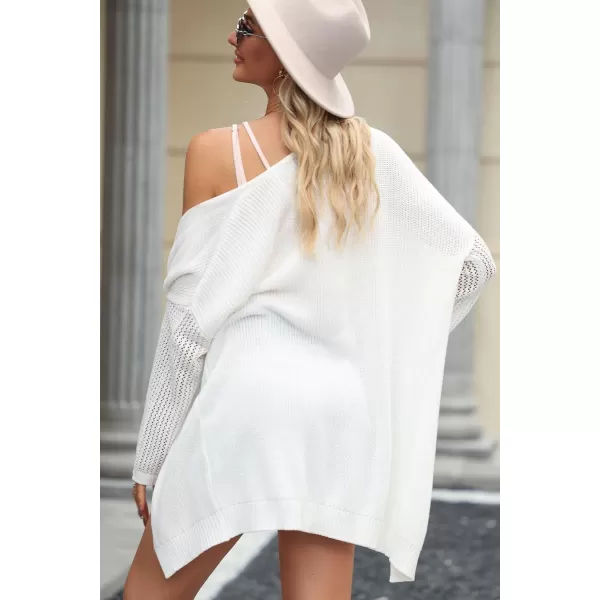 Sidefeel Womens 2024 Lightweight Open Front Cardigan Sweaters Casual 3/4 Sleeve Crochet Knit Boho Kimono Cover Ups