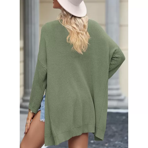 Sidefeel Womens 2024 Lightweight Open Front Cardigan Sweaters Casual 3/4 Sleeve Crochet Knit Boho Kimono Cover Ups