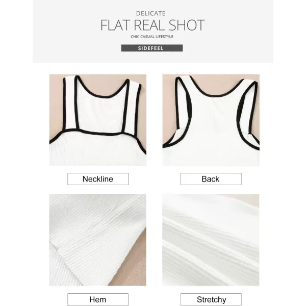 Sidefeel Womens 2024 Summer Bodycon Knit Tank Dress Square Neck Sleeveless Racerback Ribbed Sweater Dresses