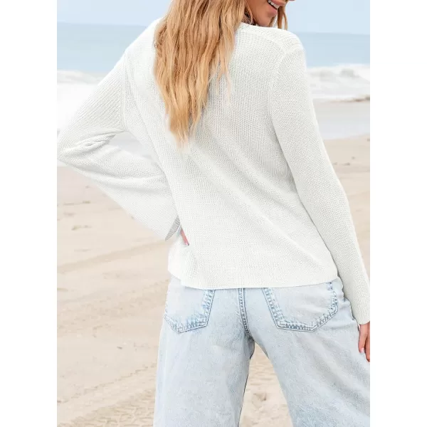 Sidefeel Womens 2024 Summer Cardigans Lightweight Spring Fashion Long Sleeve Knit V Neck Button Up Sweaters