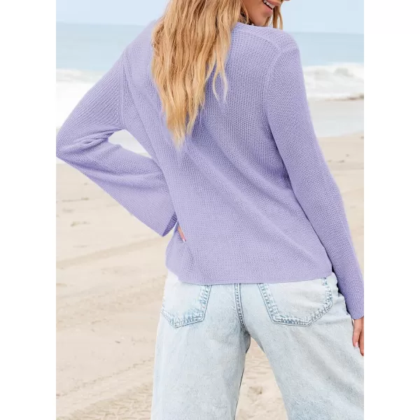 Sidefeel Womens 2024 Summer Cardigans Lightweight Spring Fashion Long Sleeve Knit V Neck Button Up Sweaters