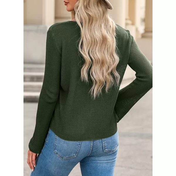 Sidefeel Womens 2024 Summer Cardigans Lightweight Spring Fashion Long Sleeve Knit V Neck Button Up Sweaters