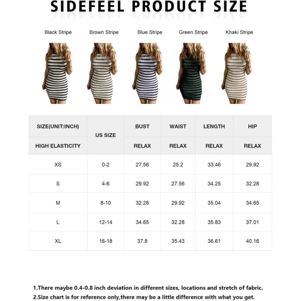 Sidefeel Womens 2024 Summer Hollow Out Crochet Dresses Casual Vacation Striped Crewneck Sleeveless Bodycon Beach Sundress