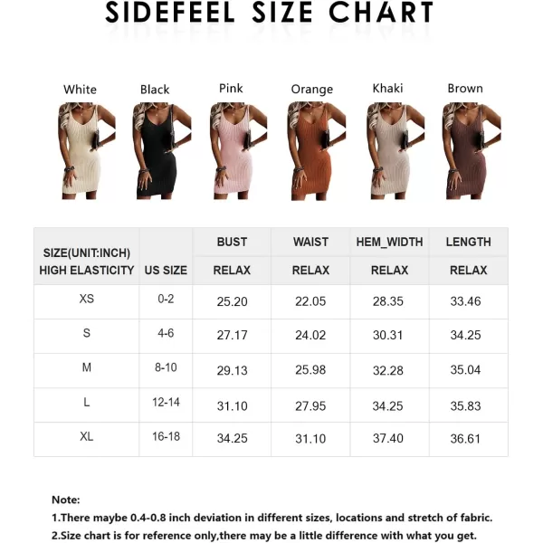 Sidefeel Womens 2024 Summer V Neck Sleeveless Sundress Casual Ribbed Knit Tank Dress Sexy Bodycon Mini Dress