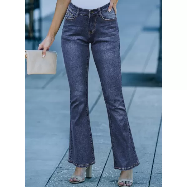 Sidefeel Women's Bell Bottom Button Fly Bootcut Jeans Ripped Flared Denim Pants