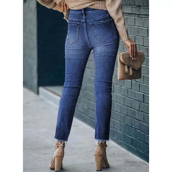 Sidefeel Women's Boyfriend Jeans Stretchy Ripped Distressed Denim Pants Size 4-18