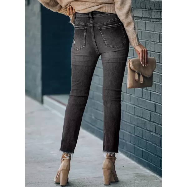 Sidefeel Women's Boyfriend Jeans Stretchy Ripped Distressed Denim Pants Size 4-18