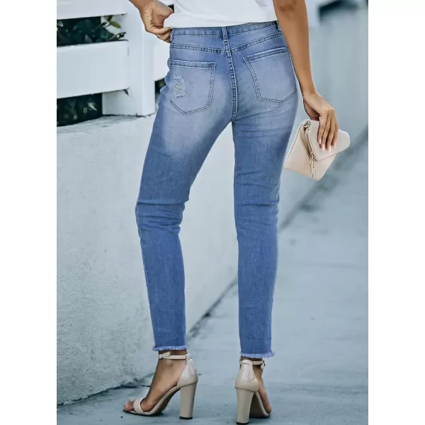 Sidefeel Women's Boyfriend Jeans Stretchy Ripped Distressed Denim Pants Size 4-18