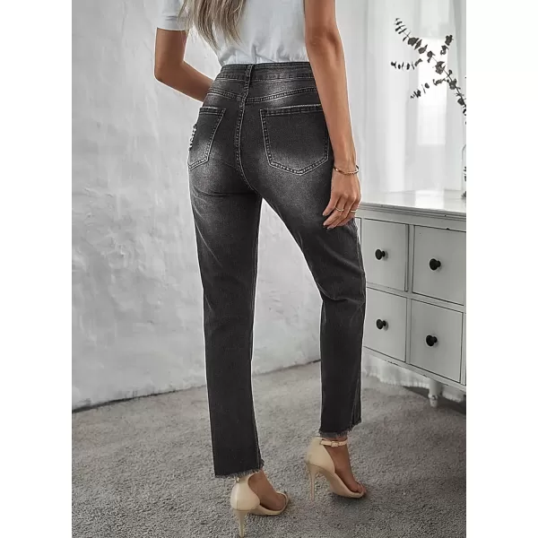 Sidefeel Women's Boyfriend Jeans Stretchy Ripped Distressed Denim Pants Size 4-18