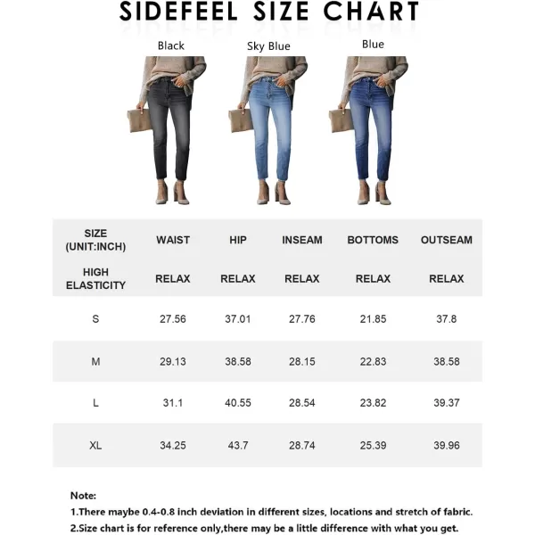 Sidefeel Women's Boyfriend Jeans Stretchy Ripped Distressed Denim Pants Size 4-18