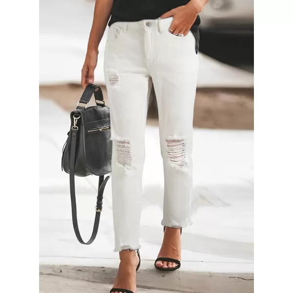 Sidefeel Women's Boyfriend Jeans Stretchy Ripped Distressed Denim Pants Size 4-18