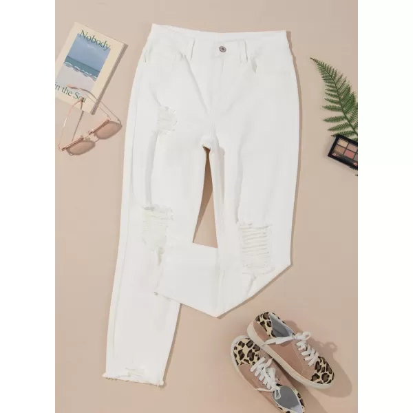 Sidefeel Women's Boyfriend Jeans Stretchy Ripped Distressed Denim Pants Size 4-18