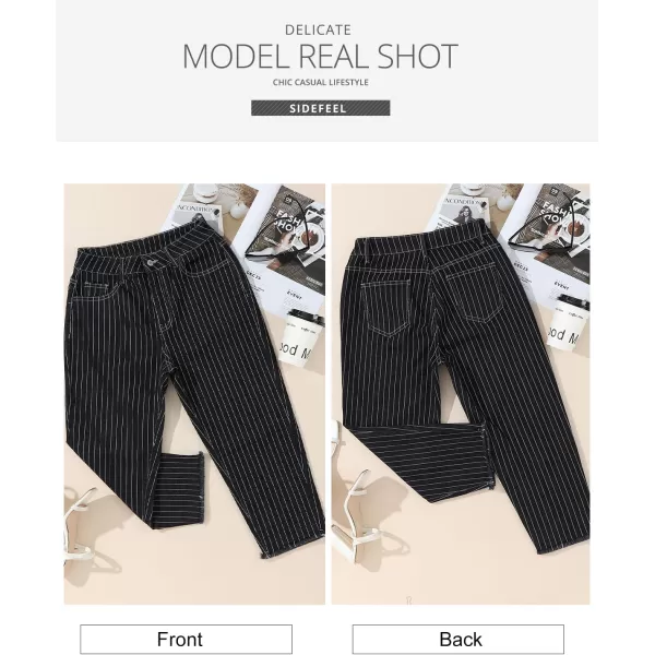 Sidefeel Women's Capri Jeans High Waisted 2024 Summer Straight Leg Raw Hem Denim Pants