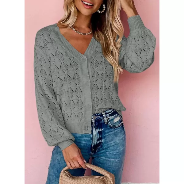 Sidefeel Women's Cardigan Lightweight Crochet Knit Hollow Out Summer Fall Spring Cardigan