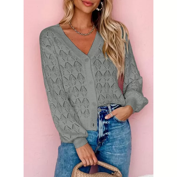 Sidefeel Women's Cardigan Lightweight Crochet Knit Hollow Out Summer Fall Spring Cardigan